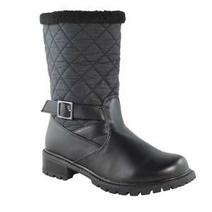 Aquatherm Quilted Vegan Leather Black Winter Boot ~ Size 8